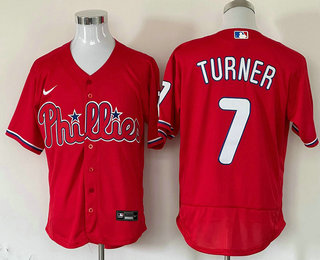 Men's Philadelphia Phillies #7 Trea Turner Red Stitched MLB Flex Base Nike Jersey,We sell and wholesale Men's Philadelphia Phillies #7 Trea Turner Red Stitched MLB Flex Base Nike Jersey on line form chian!